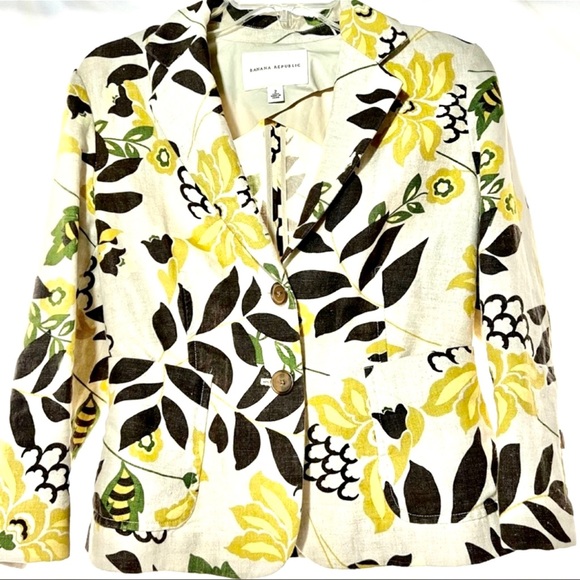 Banana Republic Jackets & Blazers - Vintage BR Linen Blazer NWOT Coat Jacket Summer Gold Stunning